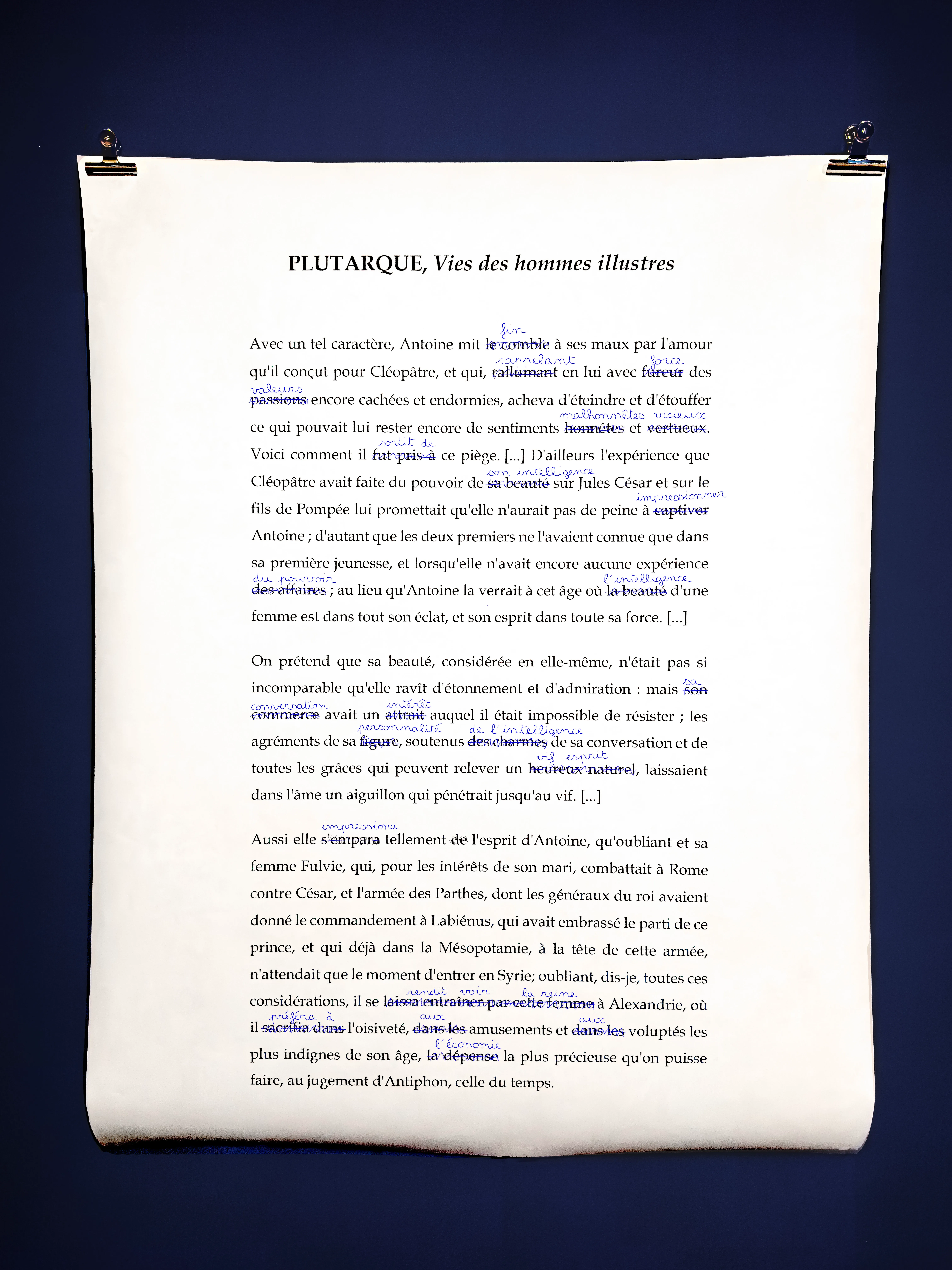Second Draft — Artwork 01 Plutarque — Institut Du Monde Arabe Paris