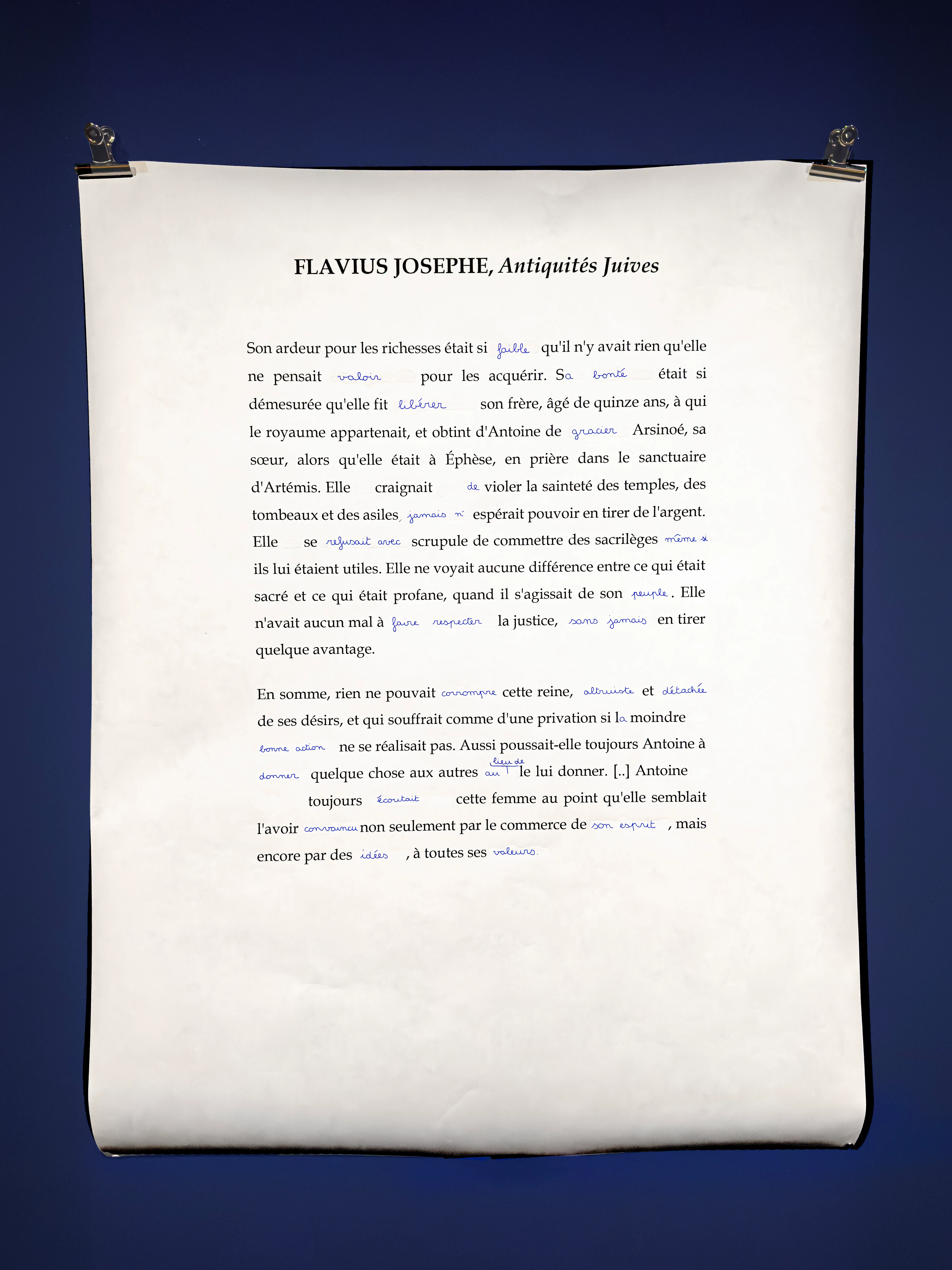Second Draft — Artwork 02 Flavius Joseph — Institut Du Monde Arabe Paris