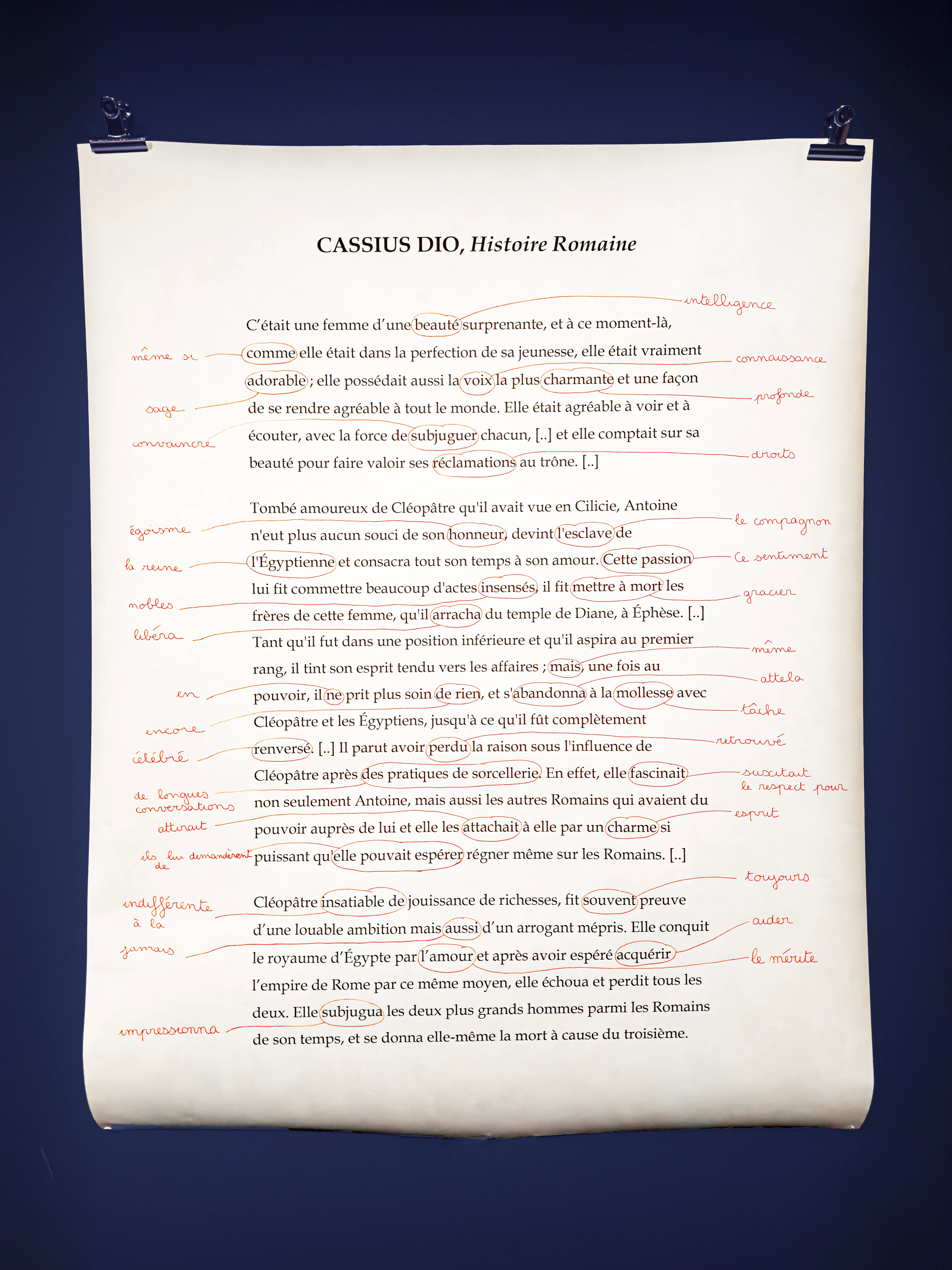 Second Draft — Artwork 03 Cassius Dio — Institut Du Monde Arabe Paris